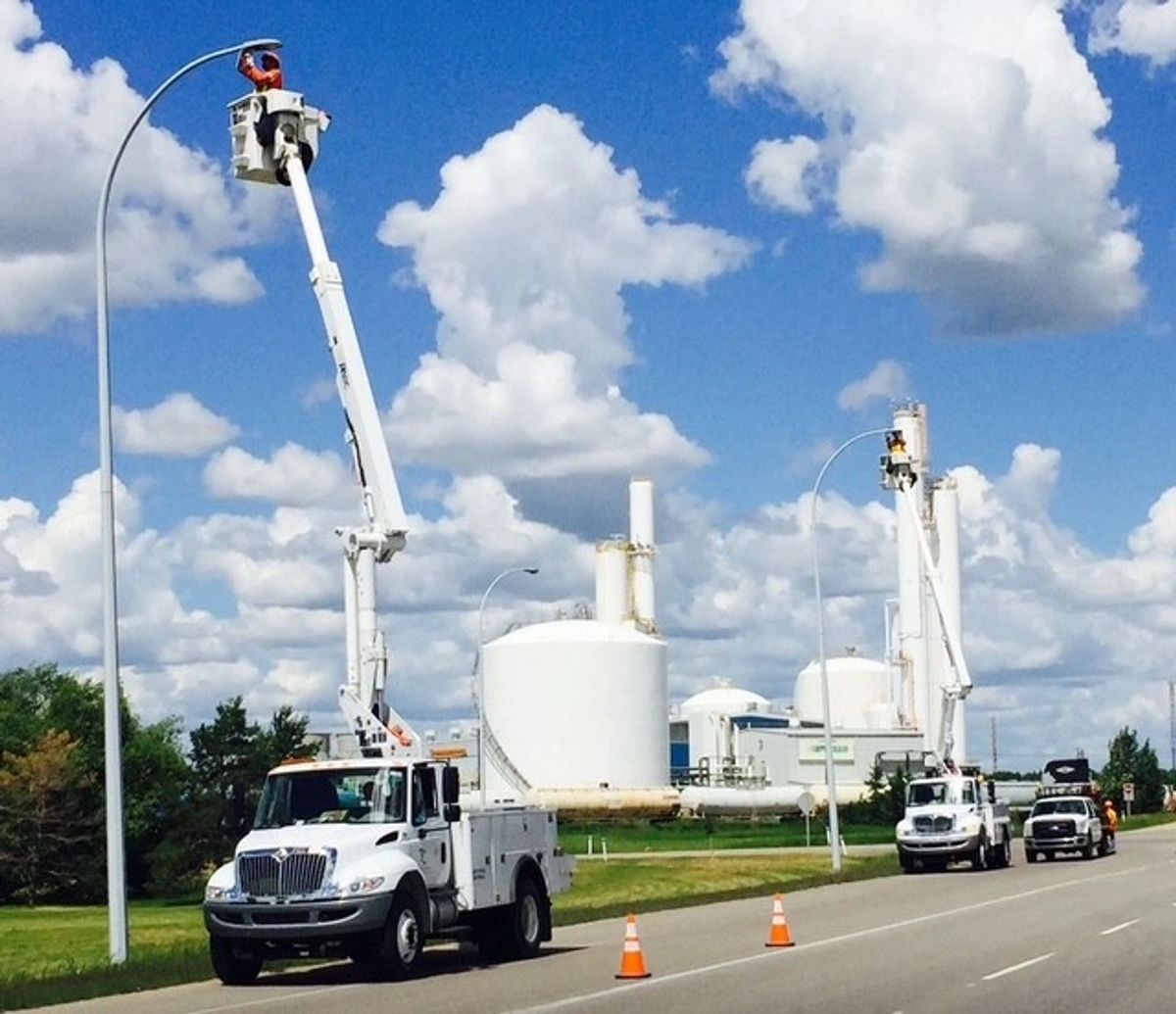 Traffic control flagging operation