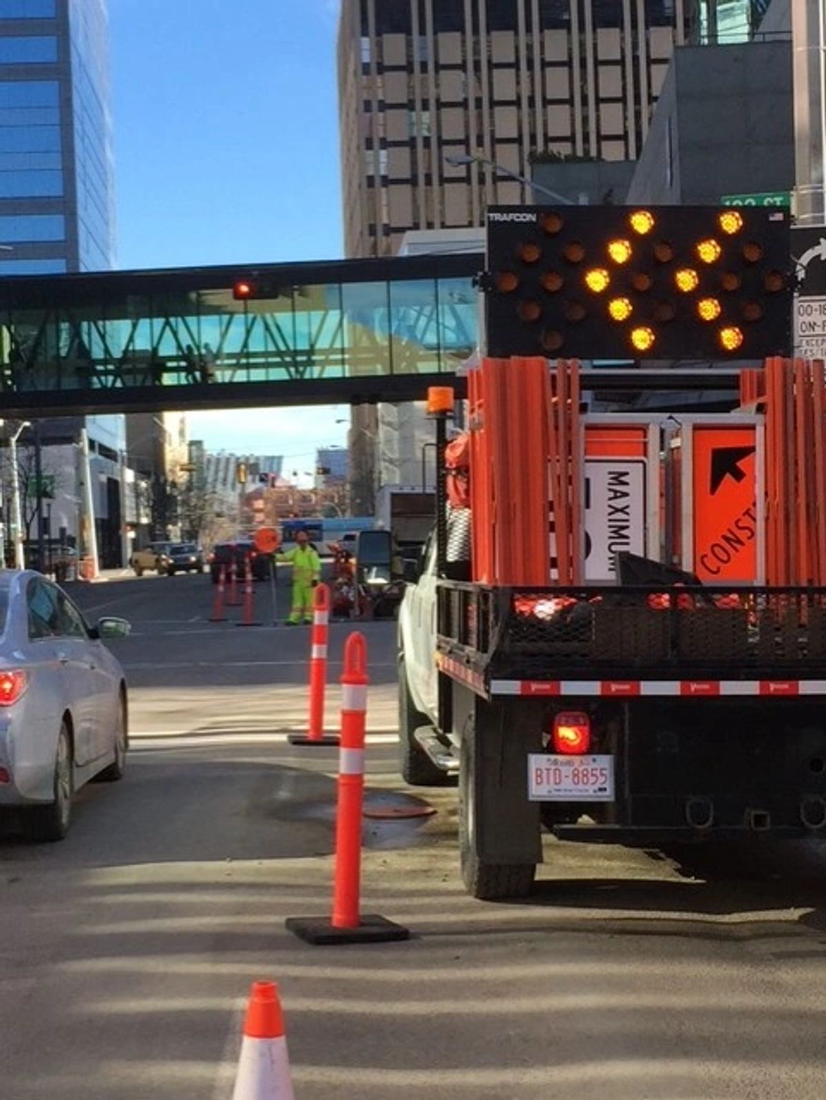 Traffic control on Alberta highway